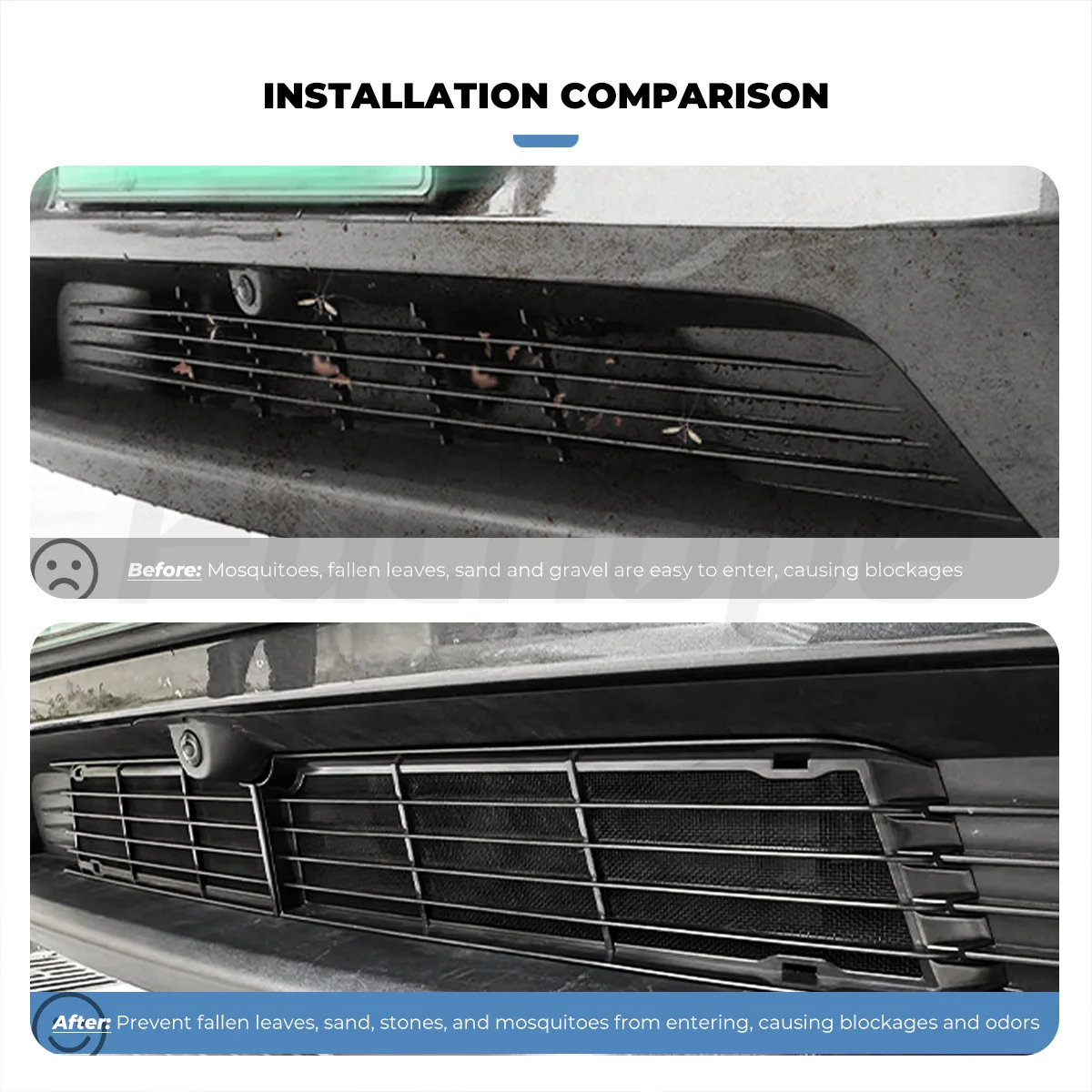 Futhope 2p red dividida a prueba de insectos para Tesla nuevo modelo Y Juniper aire acondicionado cubierta de entrada de aire modificada