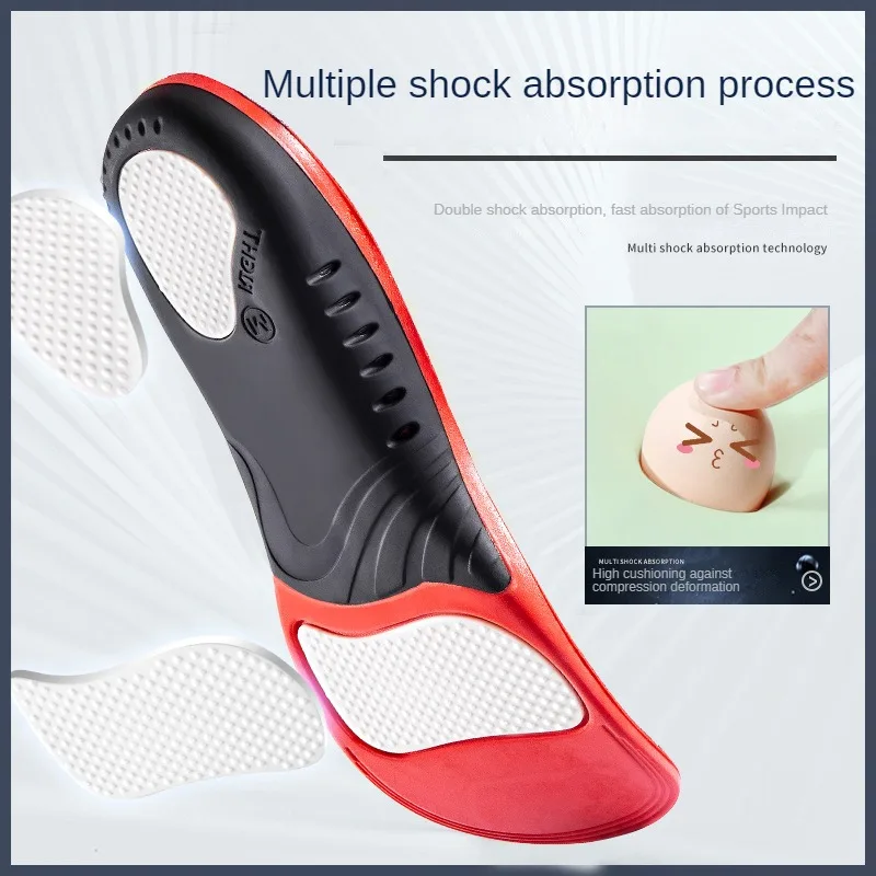 Men Women Training Sports Insoles Shoes Sweat Breathable Shoe Pad Arch Support Pad Non-slip Shock-absorbing Insole