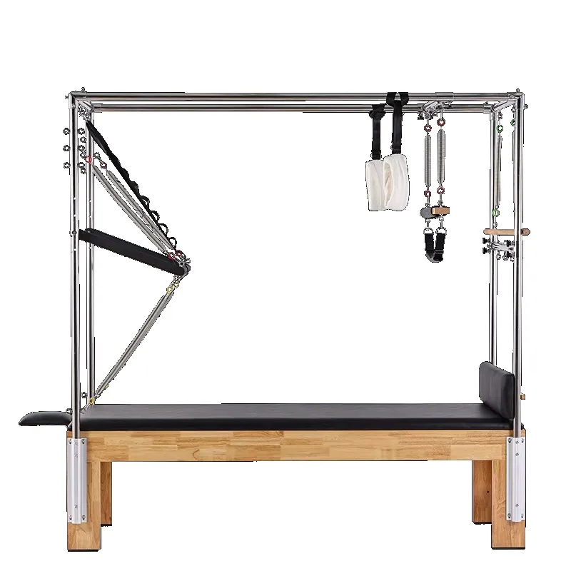YTYIN DEREN Professional Pilates Reformers مجموعة سرير وكرسي أساسي مكون من 5 قطع هيكل خشبي متين #2