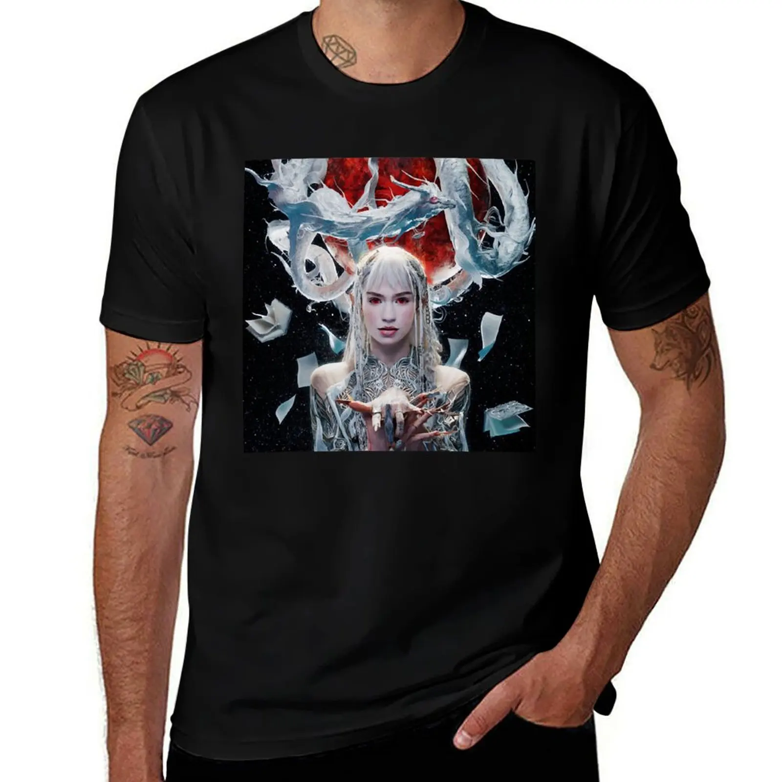 

white dragon Grimes Player of Games T-Shirt t shirts for man graphic vintage cotton t shirt man t shirt man plain T-shirt