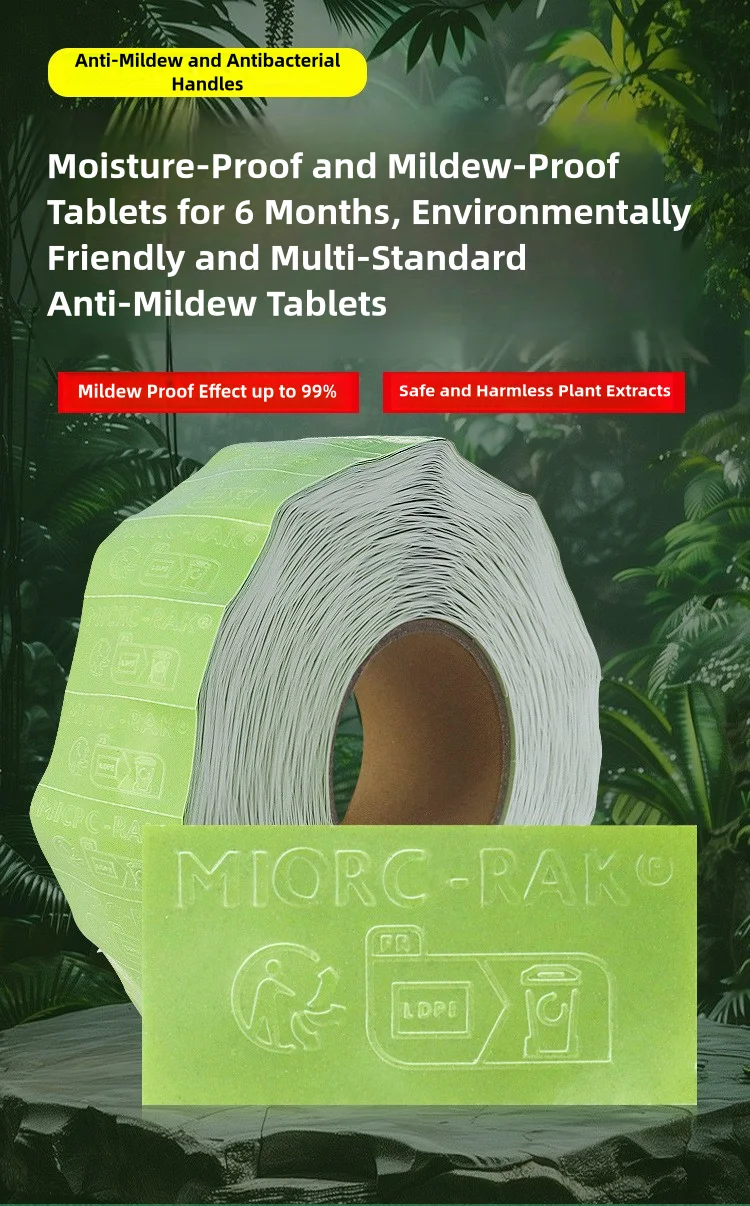 

Anti Mildew Sticker 2.5cmx5cm LDPE Green Chip Recyclable Anti Mold Chip