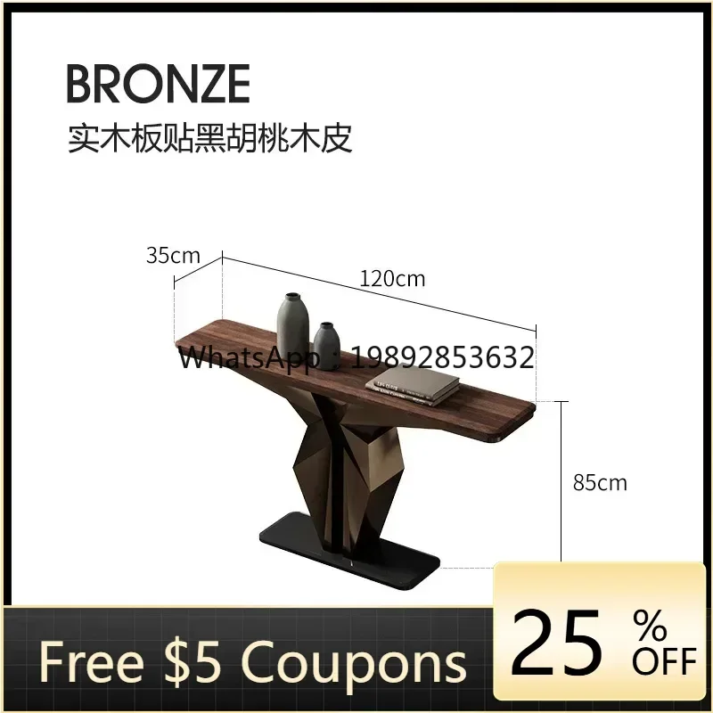 

GX Black Walnut Wooden Hallway Table Villa Foyer Artwork Series Furniture Modern Minimalist Console Tables