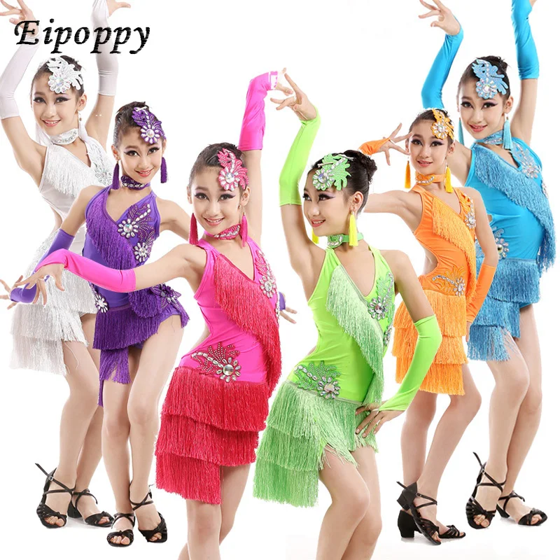 

Новый высококачественный Детский костюм для латиноамериканских танцев для дочери, детская одежда для соревнований, юбка для латиноамериканских танцев для девочек и женщин