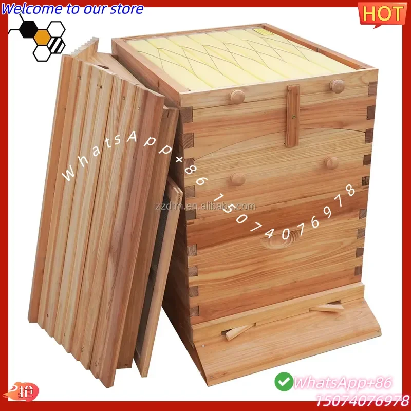 2026 Beekeeping Equipment Factory Price Honey Flowing Bee Hive New Automatic Bee Hive with 7 Pcs Auto Flows Beehive Frames