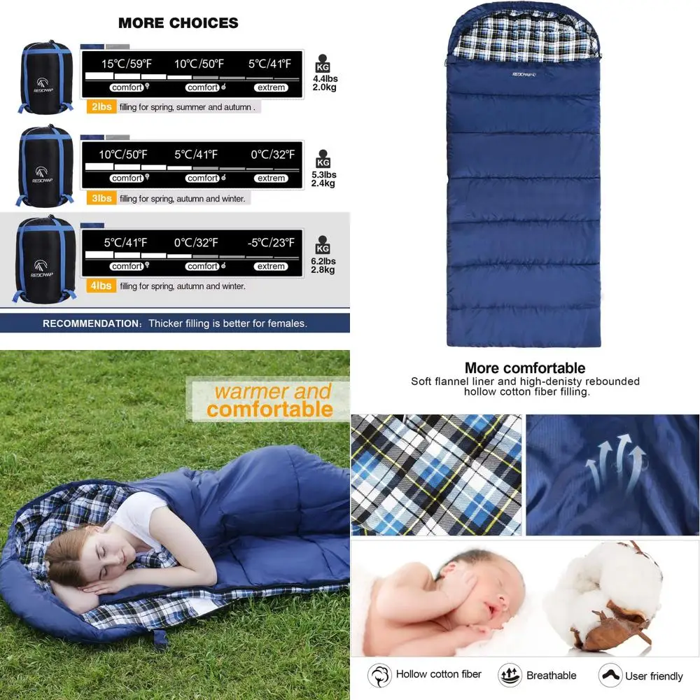 

Удобные хлопковые спальные мешки для взрослых для кемпинга со съемным капюшоном, доступны в цветах: красный, серый, синий, черный