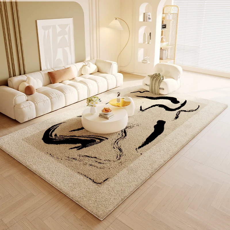 Cream Style Floral Carpet Living Room 2024 New Large Area Coffee Table Carpets Winter Thickened Bedside Waterproof Anti Slip Rug