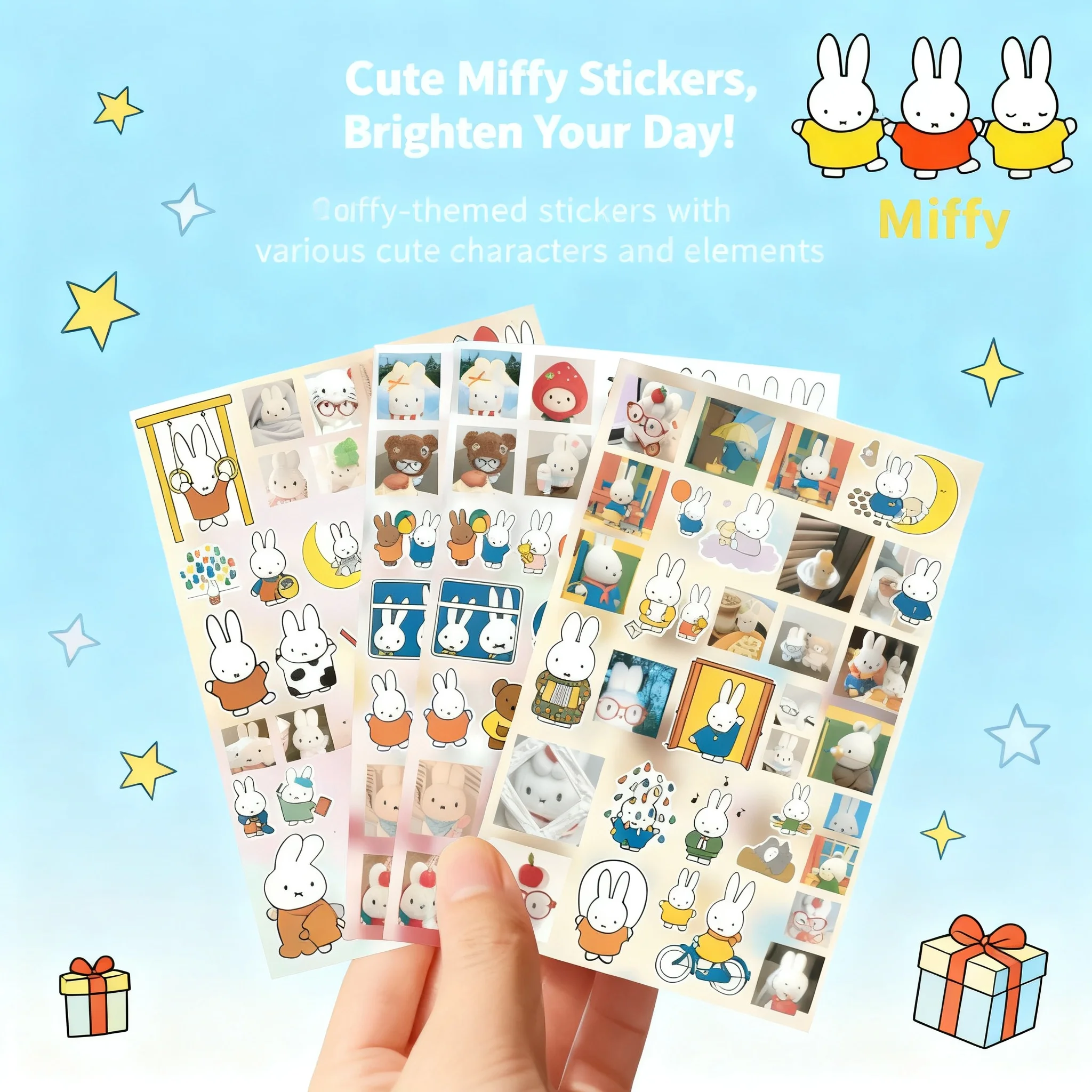 

Miffy Rabbit Kawaii Stickers Ins Style Cute Creative High Appearance Level DIY Collage Waterproof Decor