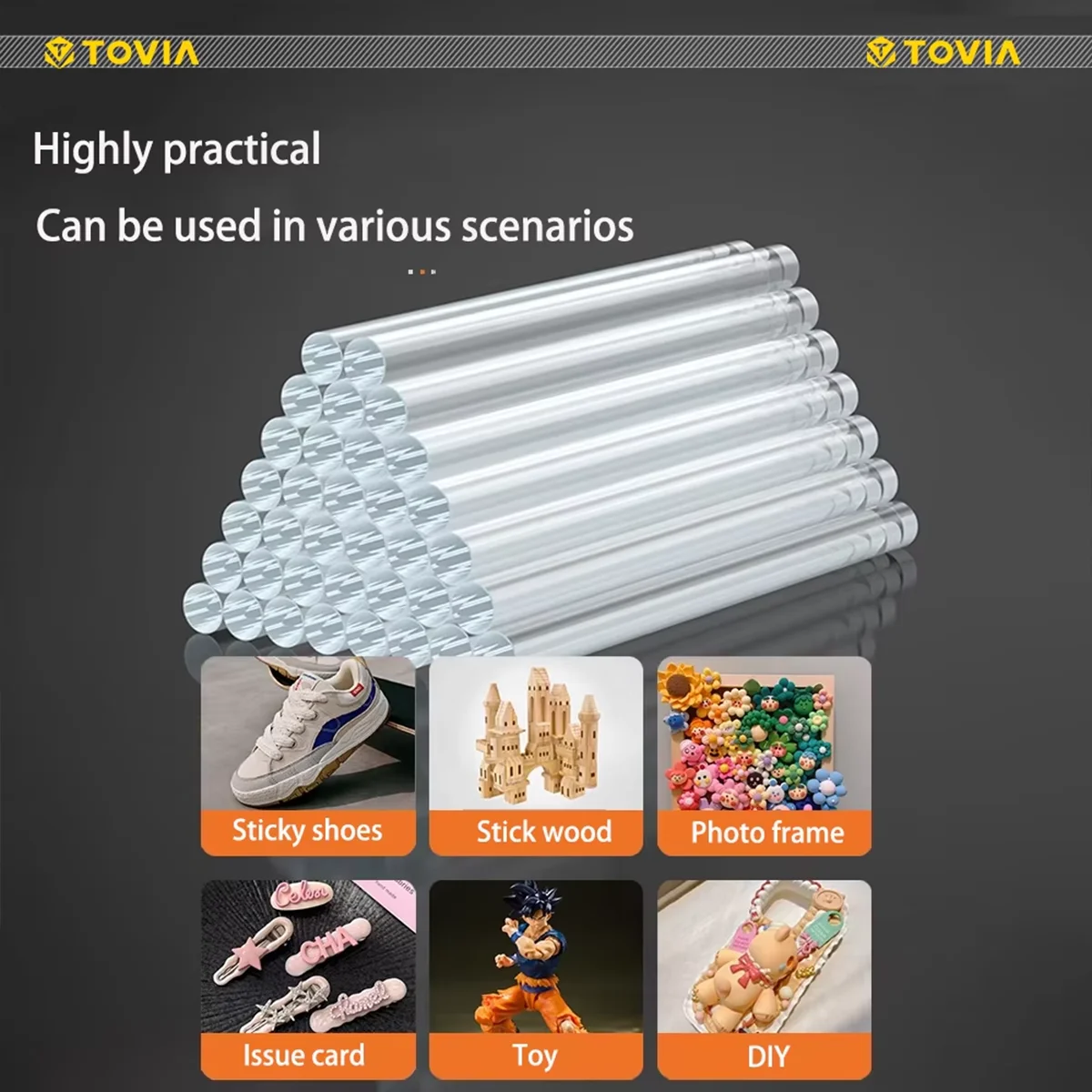 60pcs/120pcs Larger 7mm hot glue sticks are commonly used for DIY arts and crafts projects, home repairs, and sealing tasks