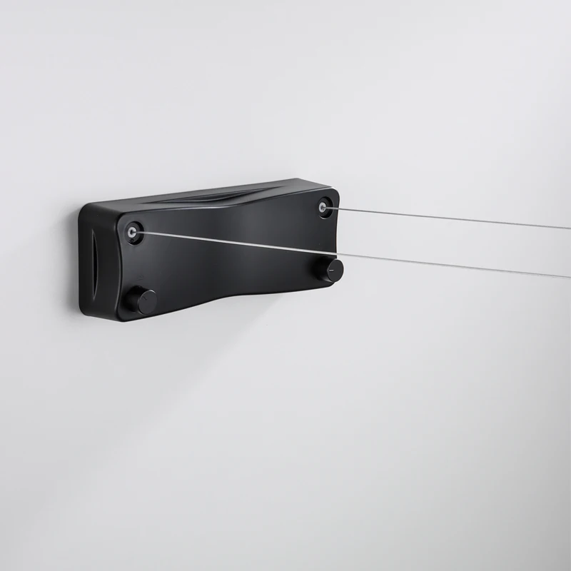 Wall Hanging Square Aluminum Clothes Drying Laundry Racks Retractable Clothesline