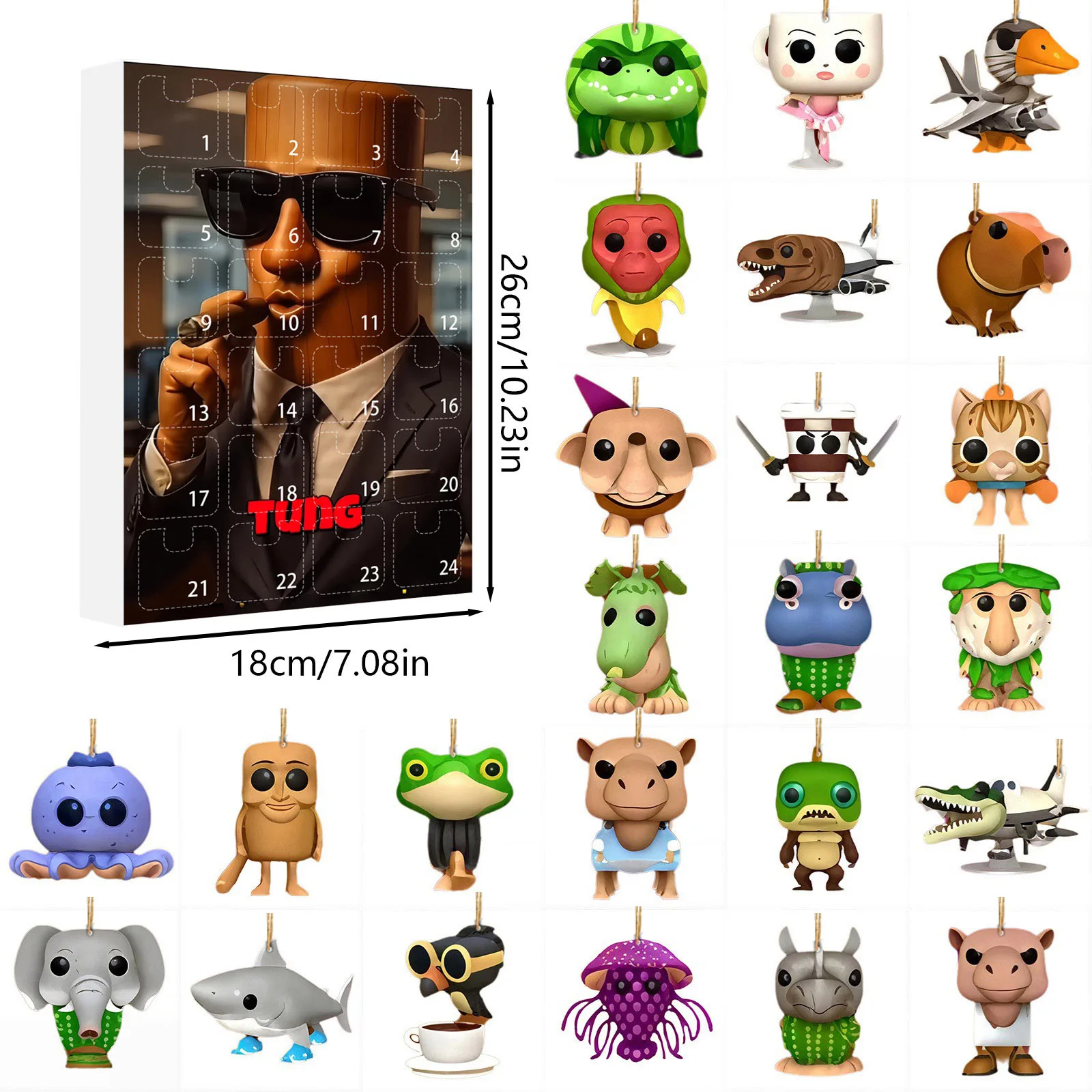 TungTungTungSahur Acryl Stok Figuur Model Countdown Blind Dozen Blind Bag Tekens Desktop Decor Collectie Grappige Pop Speelgoed