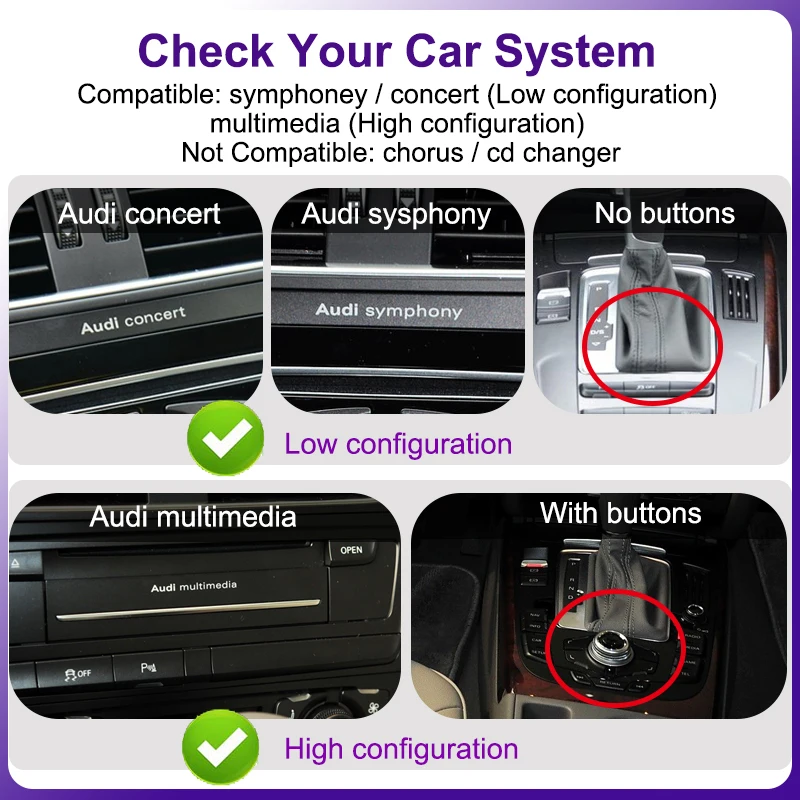 BONROAD Carplay اللاسلكي لأودي A4 B8 A5 Q5 2009-2016 MMI 3G MMI2G مع أندرويد السيارات AirPlay مرآة ربط بلوتوث GPS #2