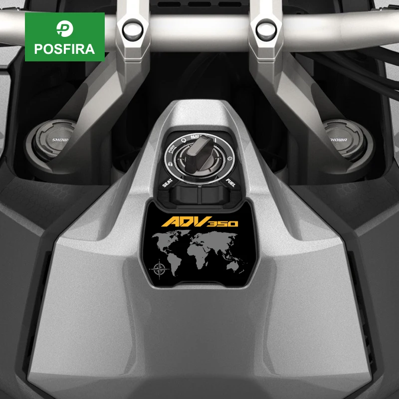 POSFIRA Motorcycle Key Lock Cover Sticker Vinyl Decals for Honda ADV350 ADV 350 2025 2024 2023 2022 Stickers Accessories