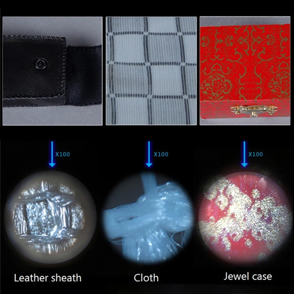 يده عدسة مكبرة صغيرة 100X مجهر الجيب LED ضوء المصباح مجوهرات العدسة المكبر لقياس فحص دقيق