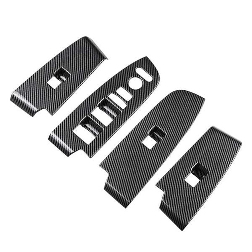 Car Carbon Fiber Window Glass Lift Button Switch Cover Trim Door Armrest Panel for Honda HRV HR-V Vezel 2021 2022 LHD