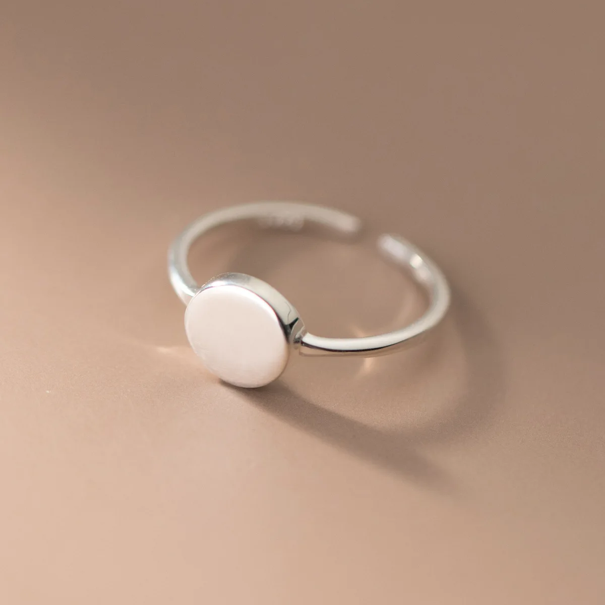 New Simple Geometric Smooth Circular 925 Sterling Silver With A Flat And Stylish Personality Fashion Opening Rings  TYB319