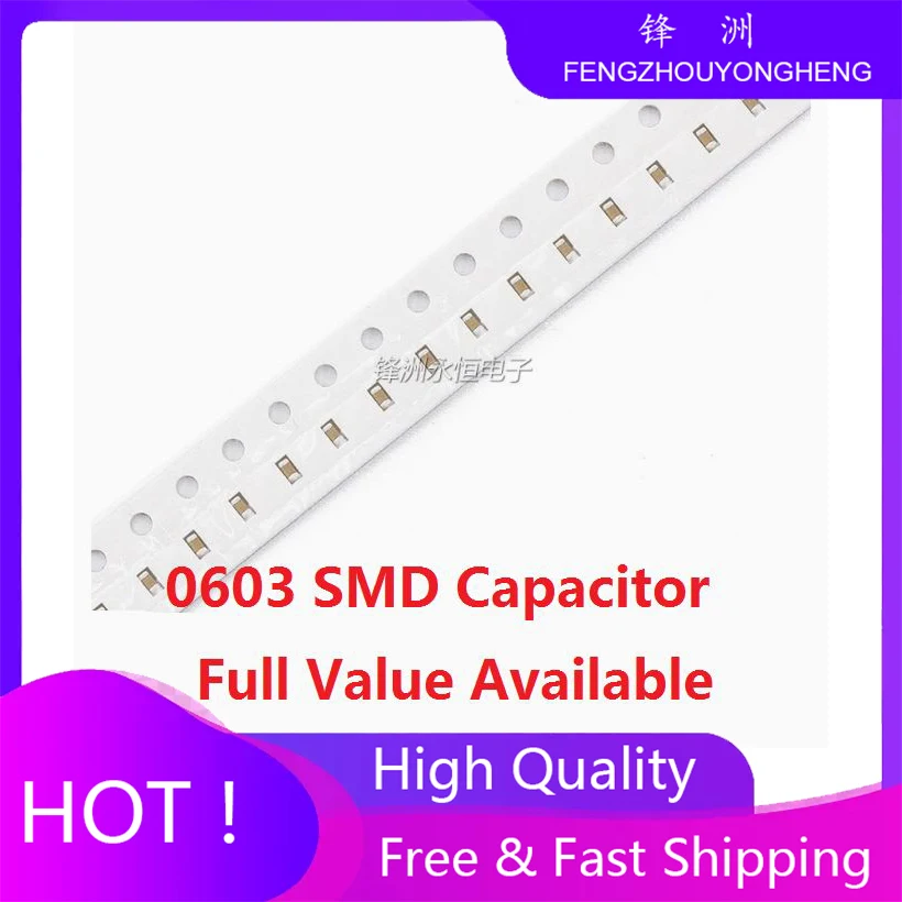 200 قطعة 1/2.2 فائق التوهج 470NF 104/154/224/334/474/105/225/K/M/Z 0603 SMD مكثف 0.1/0.15/0.22/0.33/0.47 فائق التوهج 50V 100NF 150NF 220NF 330NF