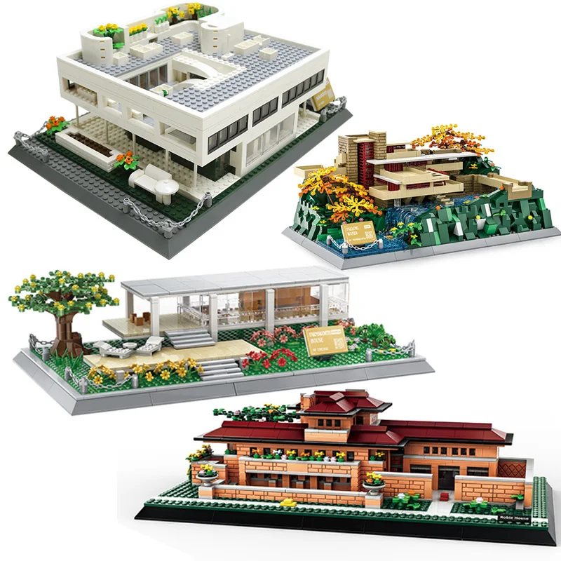 

Креативная вилла, всемирно известная архитектура, строительные блоки, дом, лесная модель, строительные кирпичи, коллекция игрушек для взрослых, подарки