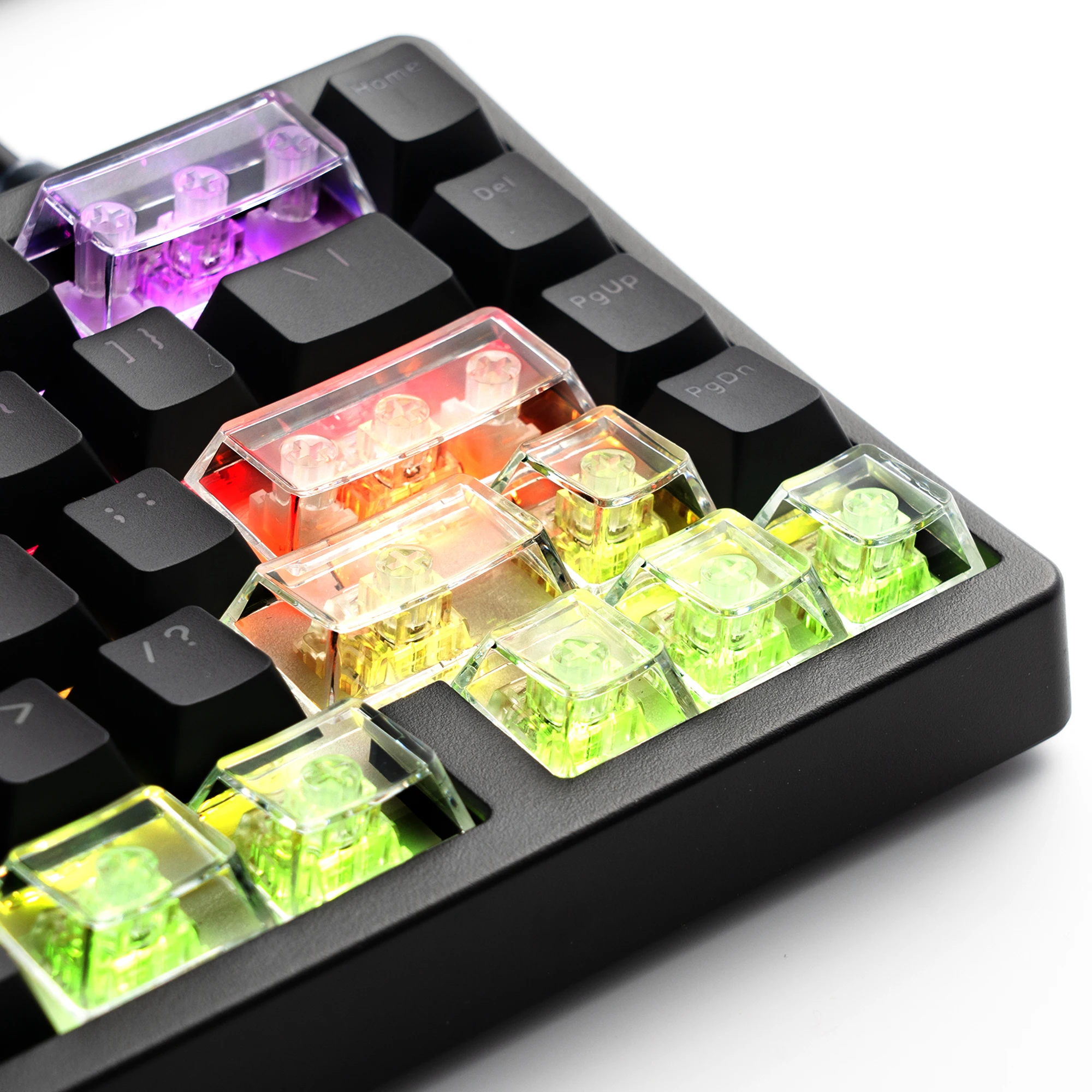 XVX 49 Keys White Transparent Keycaps Mini PC Materia Cherry Profile No Character Key Cap Set DIY Cute Black PC Keycaps