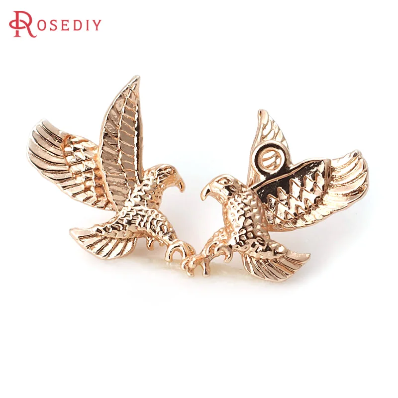 6PCS 11x17MM High Quality Champagne Gold Color Plated Brass Eagle Charms Pendants High Quality Diy Jewelry Accessories