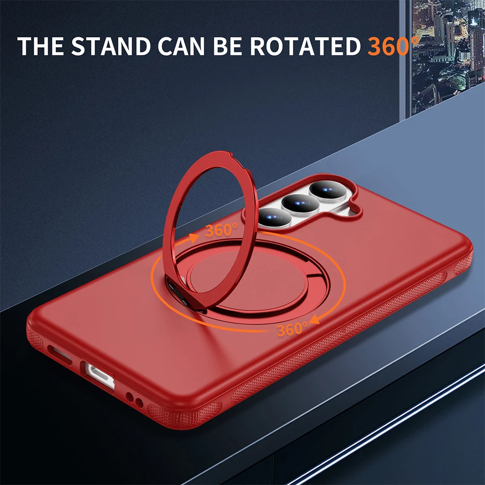 Luxury Phone Case Hard For Samsung S26 Ultra S26 360° Rotating Bracket For Samsung S26 Plus Capinha Caha Shockproof Cover Funda