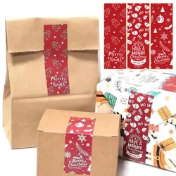 30-90 pçs bonito feliz natal adesivos 3 estilo vermelho presente de natal decorativo vedação adesivos embalagem caixa etiqueta de natal tags