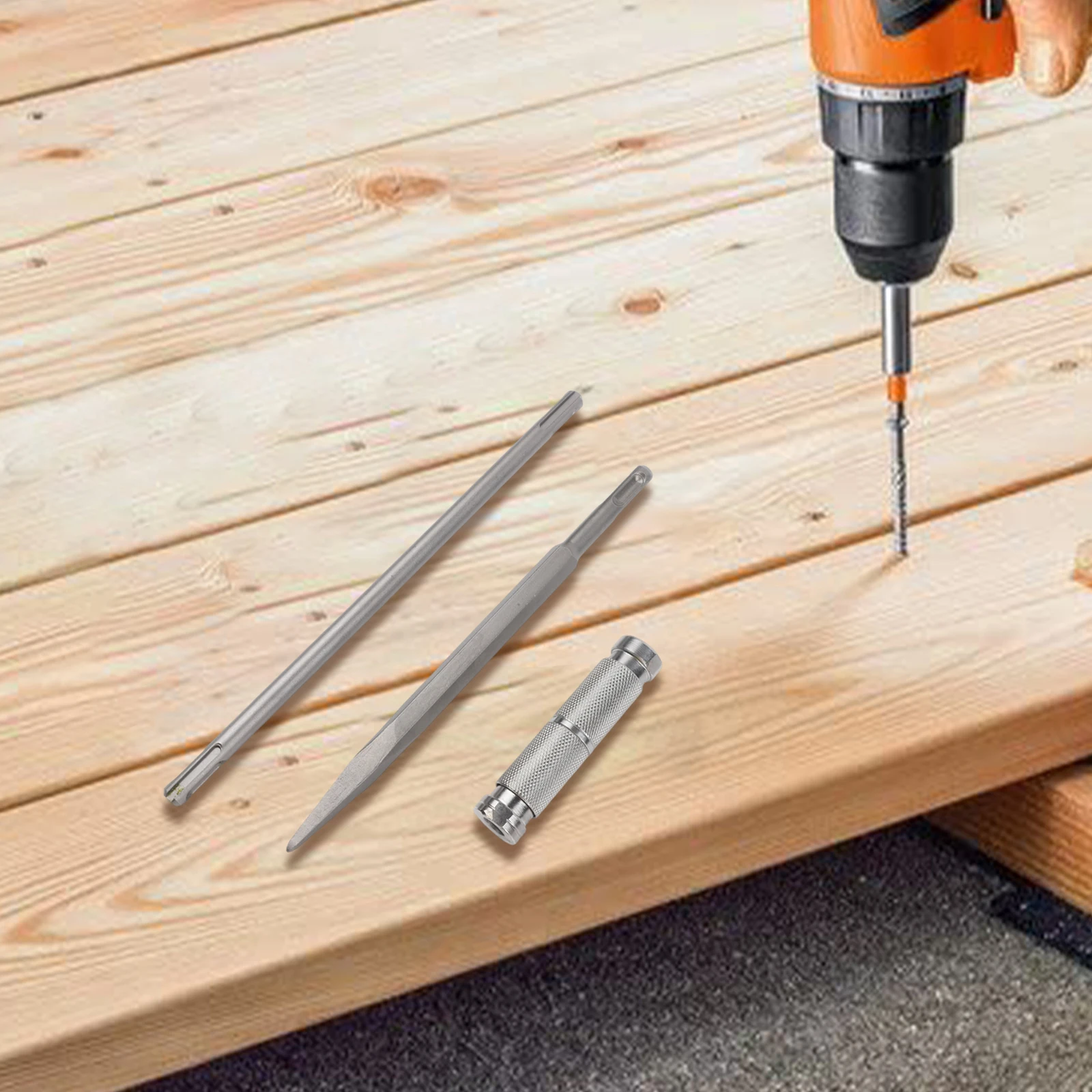 

26*1 см 9,6*2,1 см удлинитель с двусторонним адаптером с круглым хвостовиком, перфоратор, широкая совместимость с круглыми хвостовиками