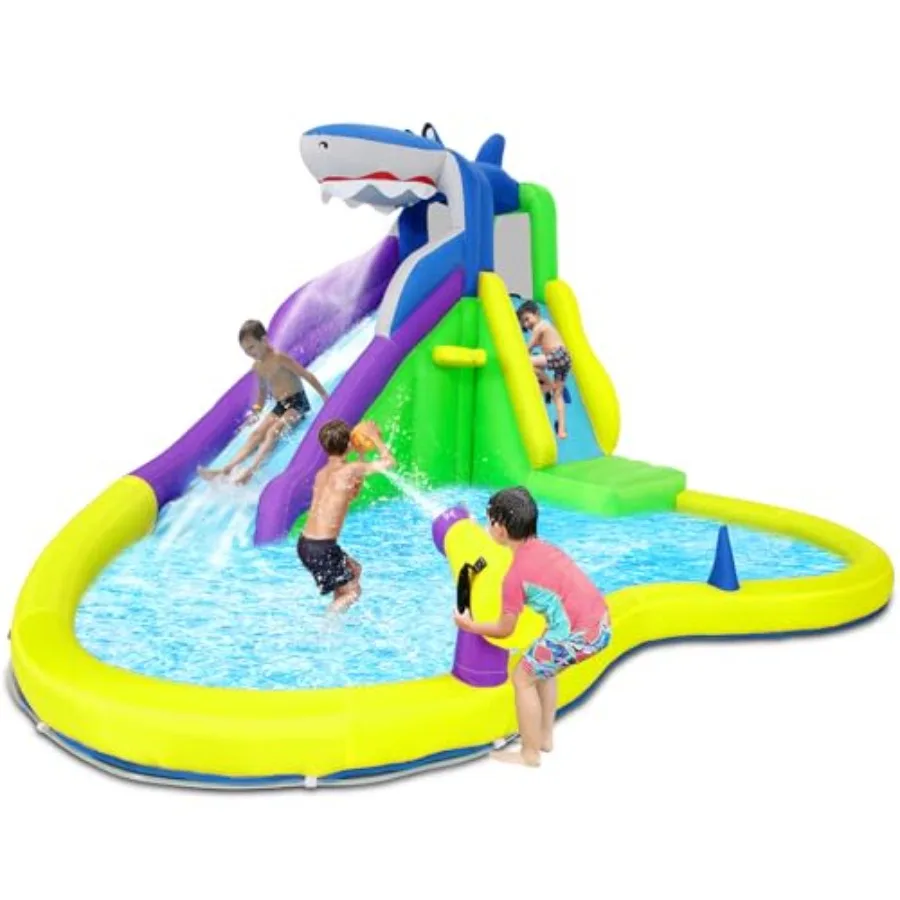 

Bounce House for Big 3-12 Years Inflatable Bounce Castle with Climbing Wall Water Gun Pool 13x14FT Indoor/Outdoor Backyard Play