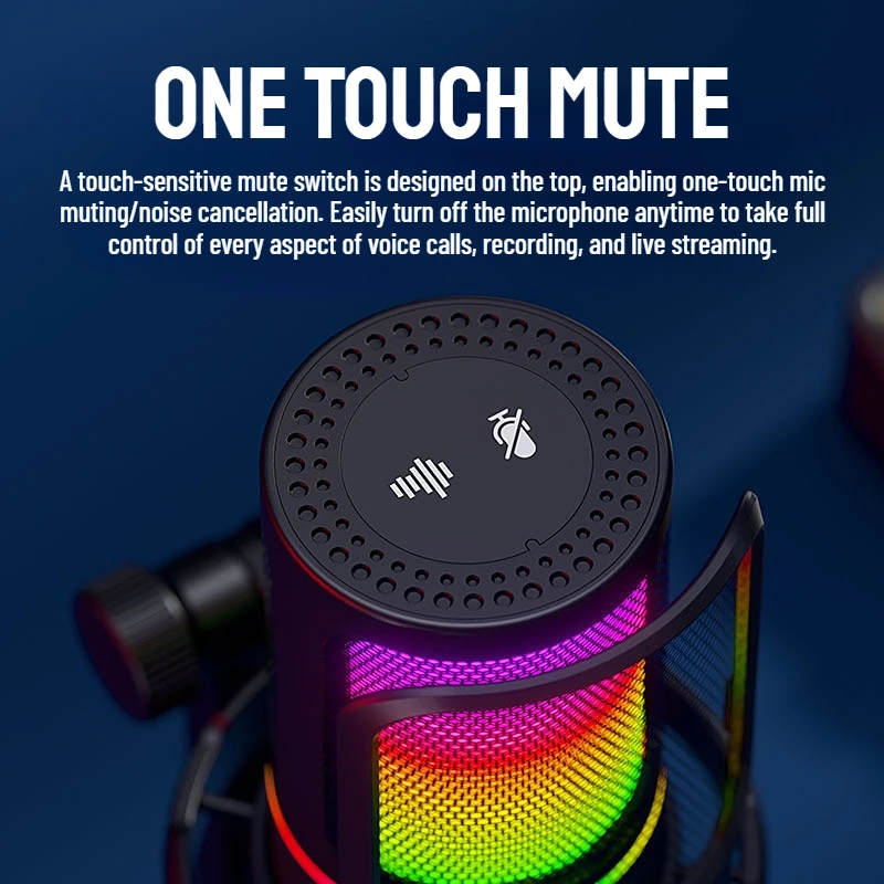 Microphone USB de jeu Monster N32, micro à condensateur cardioïde 192KHz/24 bits avec filtre anti-pop pour PC, jeux Youtube, doublage en direct