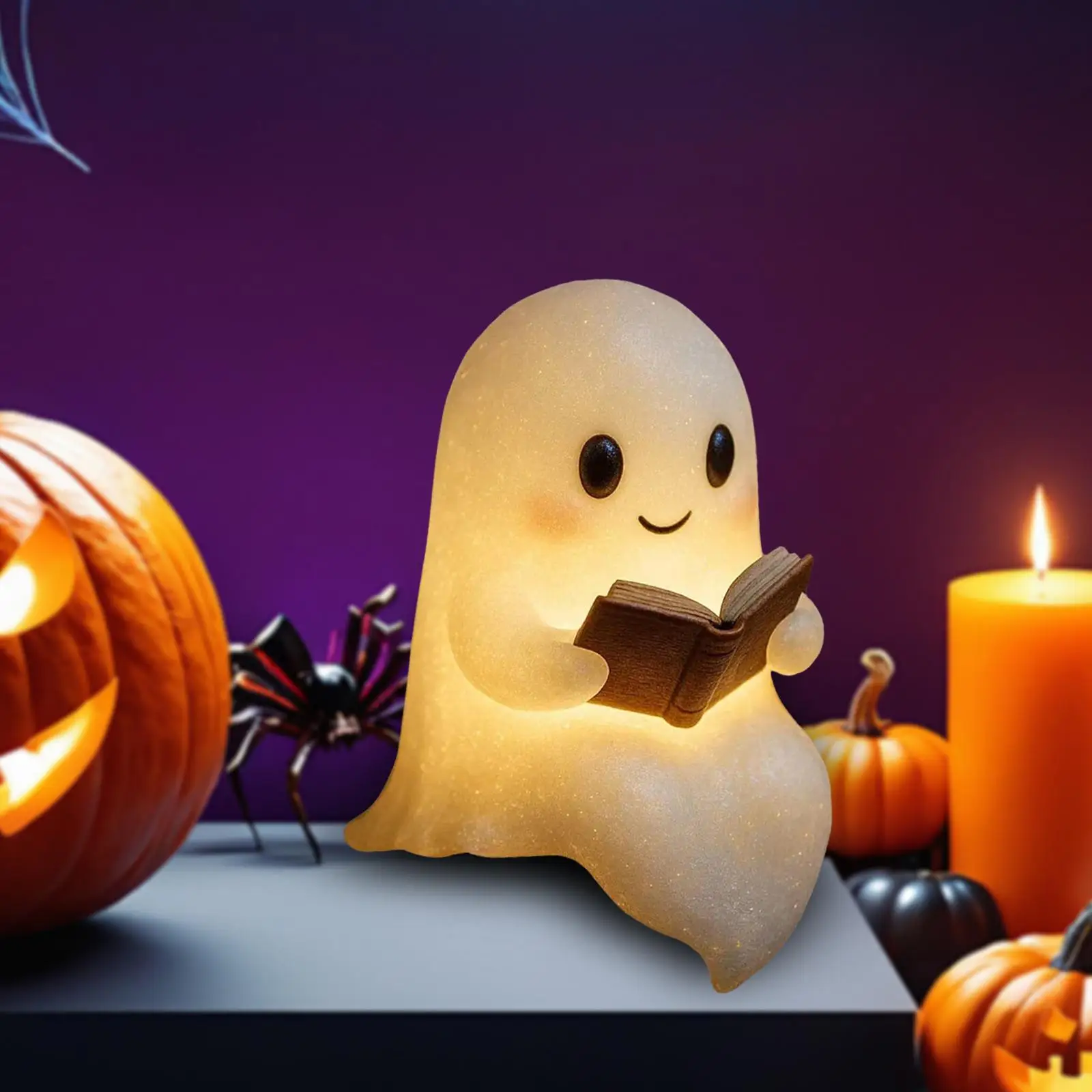 

Ghost Reading Book Lamp Novelty Statue Halloween Decor Decorative Lamp Lighting