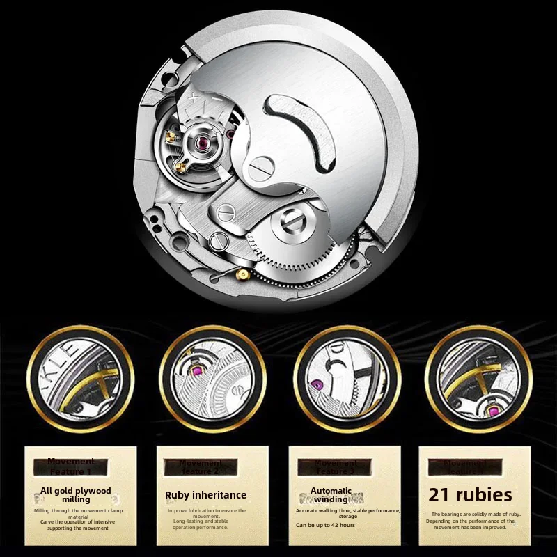 Men's Automatic Mechanical Watch Green Water Ghost Luminous Calendar Waterproof Factory Direct Sales Tiktok Popular Watch