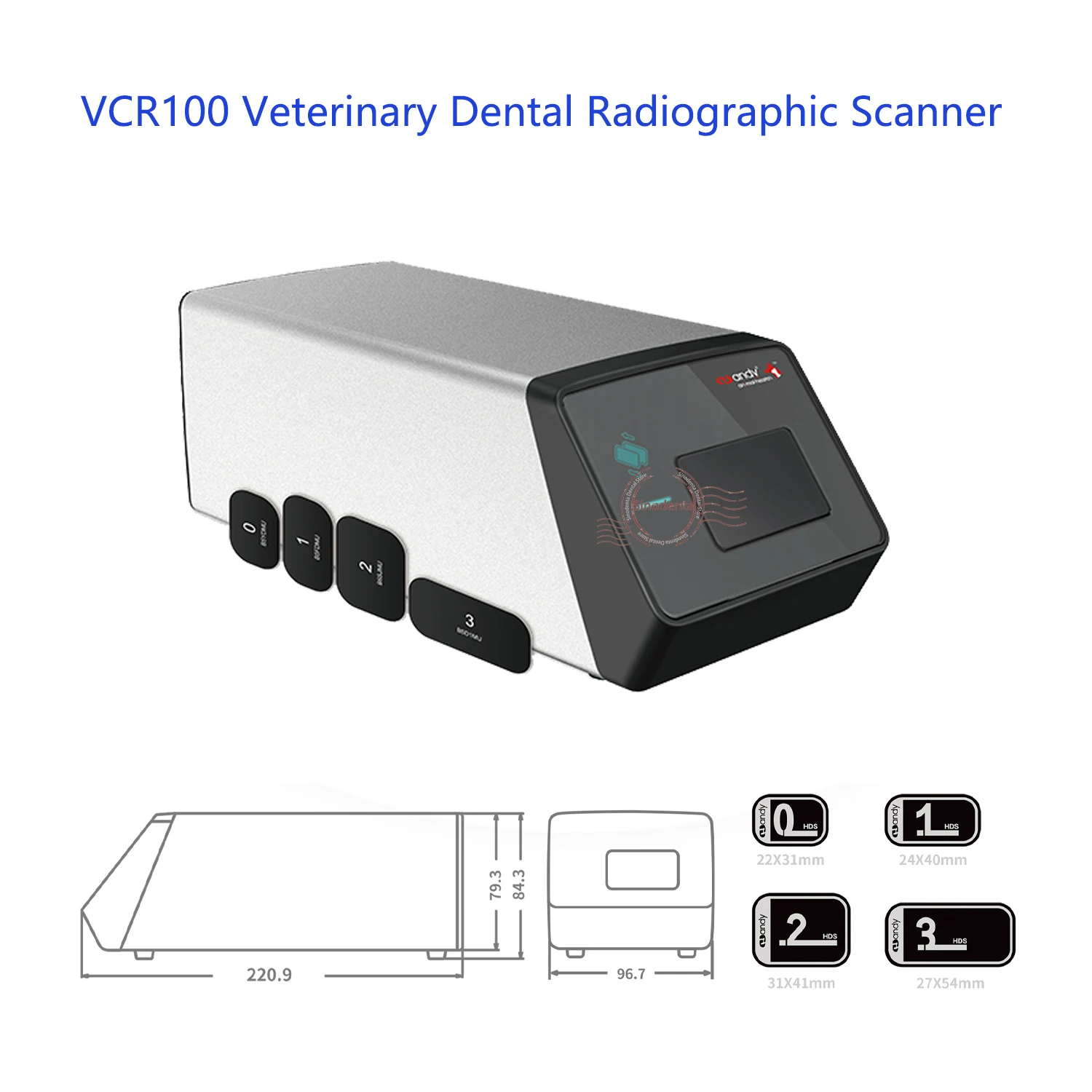 HANDY Veterinary Phosphor Plate Scanner/Cavity Observer/Size 4 Large Sensor VDR0507 VCR100 VCF100 for Animal Dental Imaging Use