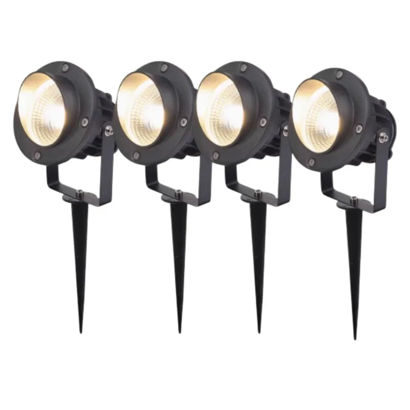 

4pcs Garden Decorations Light LED IP65 Waterproof Lawn Lamp 85-265v 12V Warm white Green 5W 7W 12W Landscape Spike Spotlights