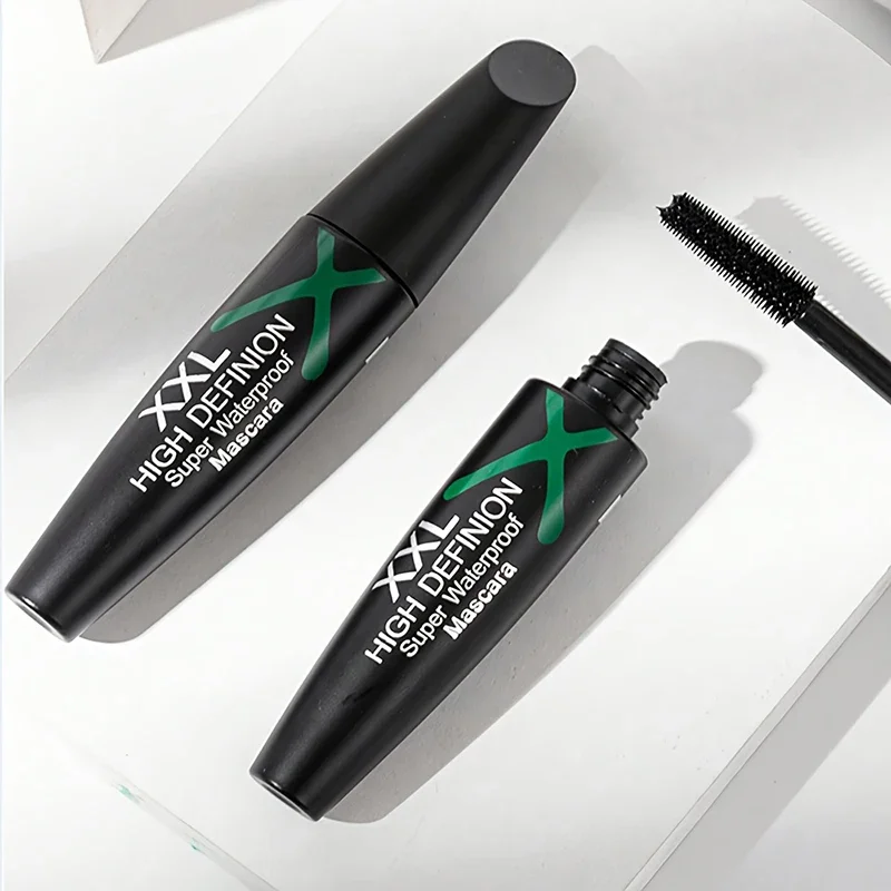 Mascara imperméable à l'eau à fourchette vert foncé, longue boucle, allongement optique, naturel, longue durée, sans bavure