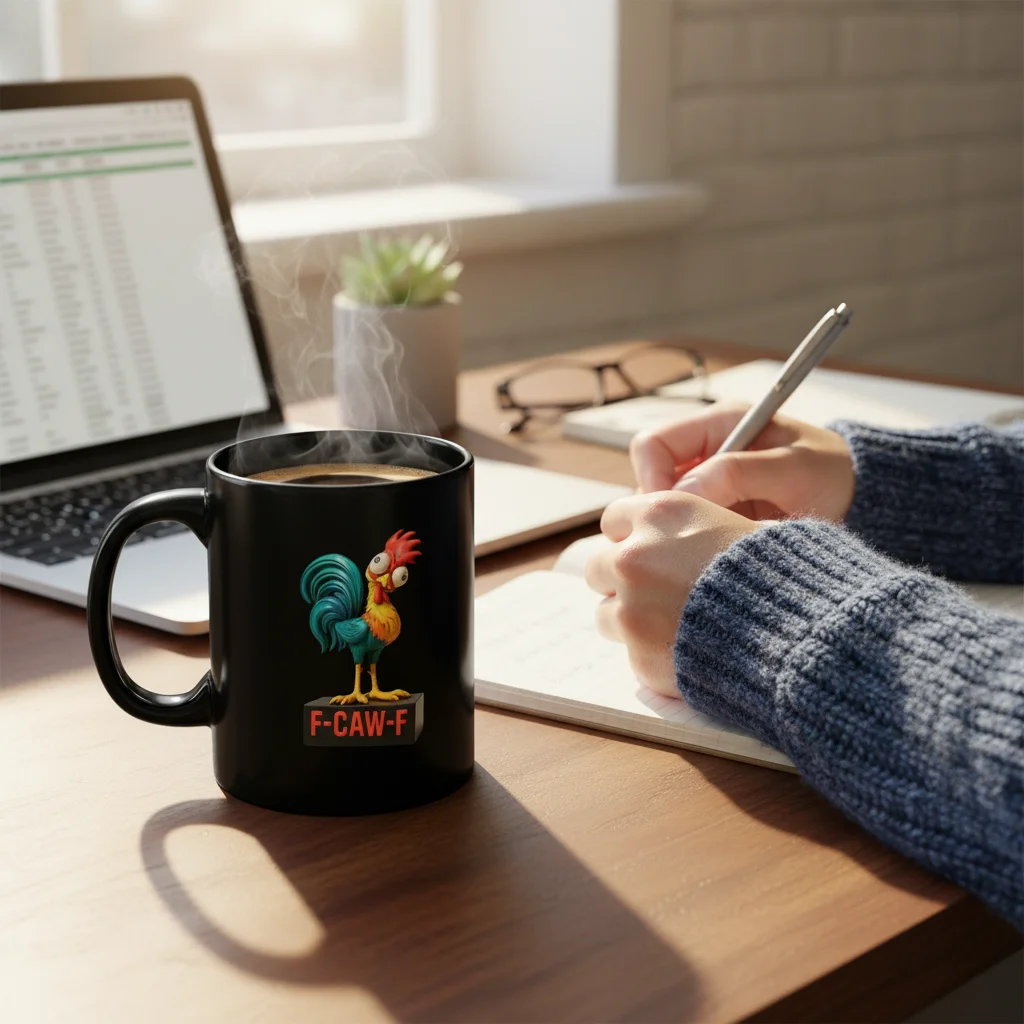 Lustige F-Caw-F Huhn FCAWF Tasse Spaß Teetasse Geschenk für Frauen Männer Huhn Stil Tasse Keramik Heiße Kaffeetasse Keramik Bauernhaus Tasse