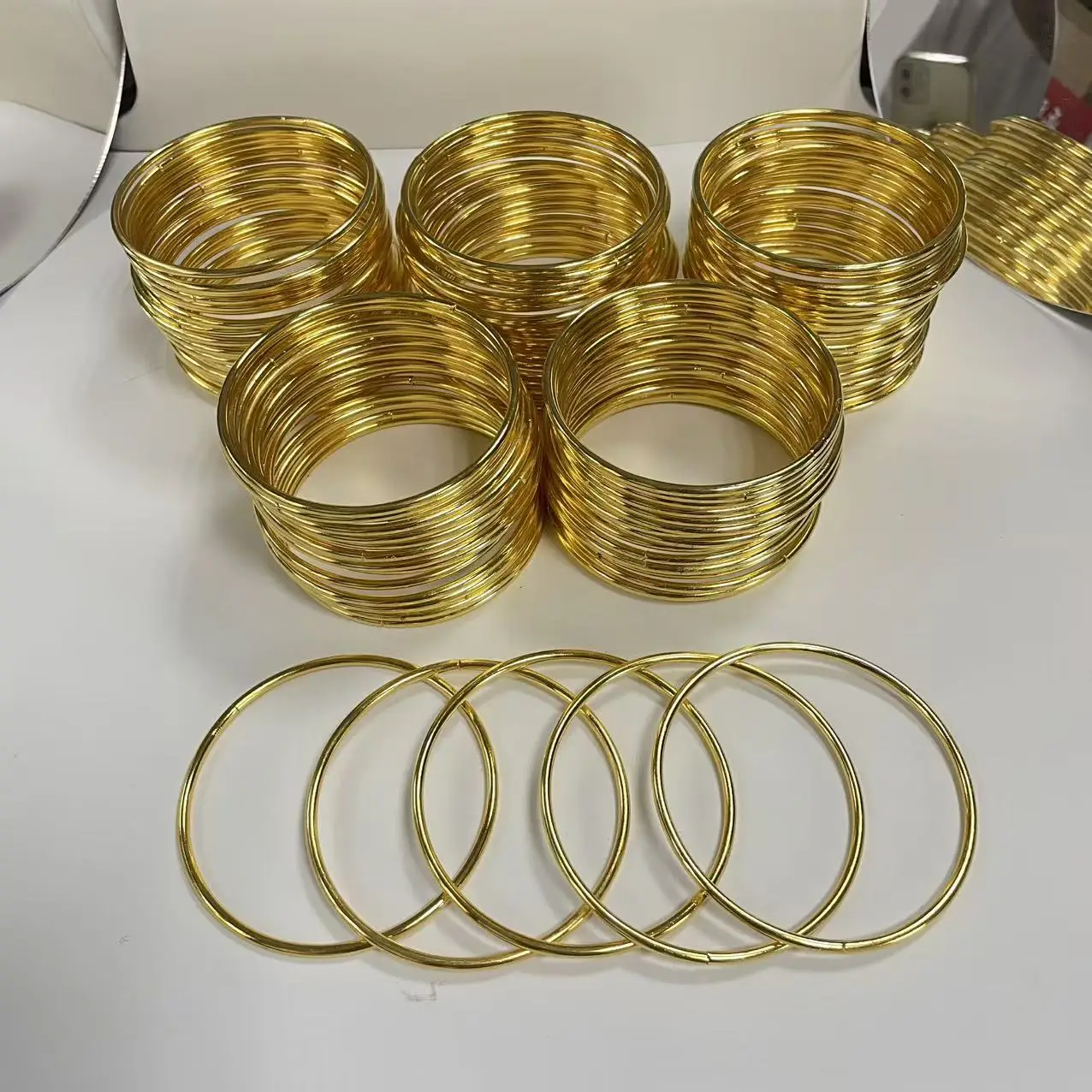 30 peças de 50-65mm e 75-80mm, Presentes de Casamento Personalizados Feitos à Mão, Acessórios Decorativos em Círculo Dourado para Presentes de Chá de 