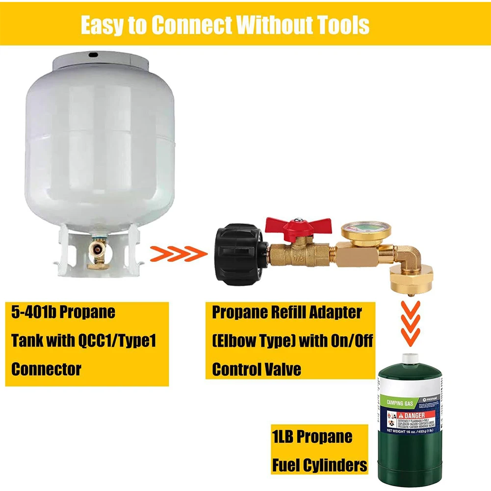 Gas Pressure Regulator Gas Bottle Level Indicator Propane Gas Level Indicator for RV Camper Cylinder BBQ Gas Grill Heater