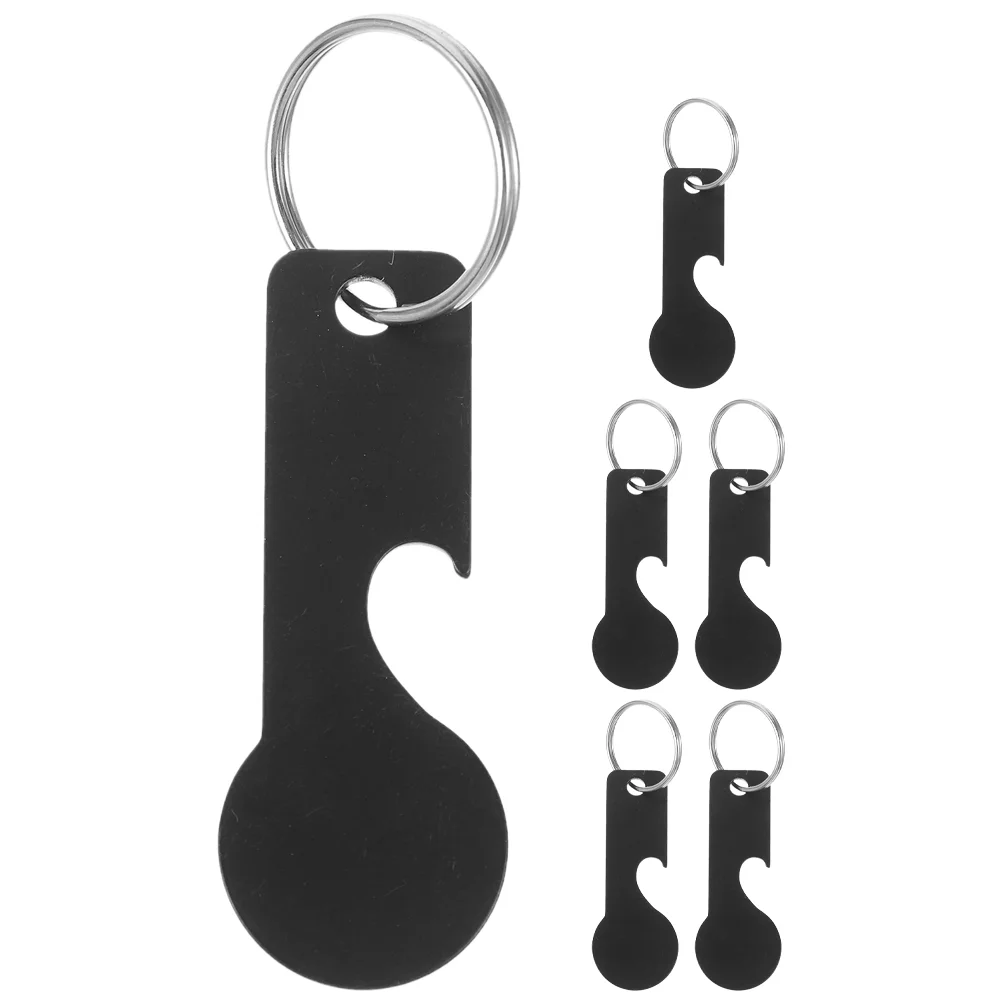 

6 Pcs Token Keychain Shopping Trolley Openers Tokens for Cart Ring Bottle Rings Trolly Dolly Hand Keyring Remover Pendant