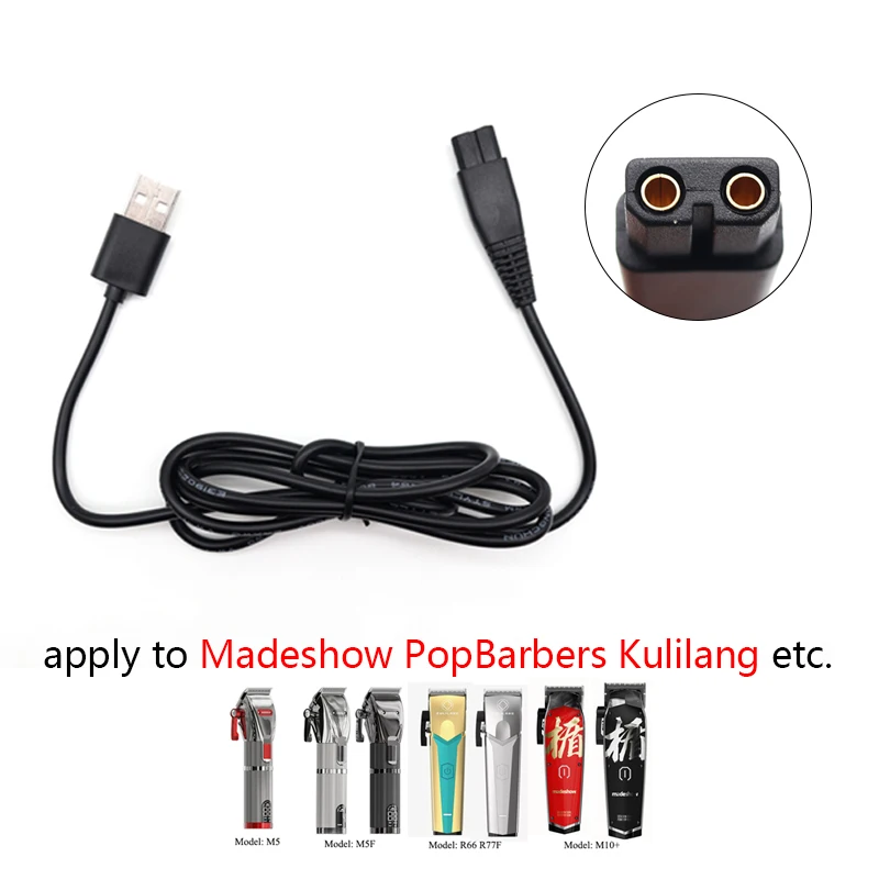 Tondeuse à cheveux professionnelle avec chargeur USB, câble d\'alimentation, pour Madeshow Popbarbers Kulilang, etc. Accessoires de barbier, barbier