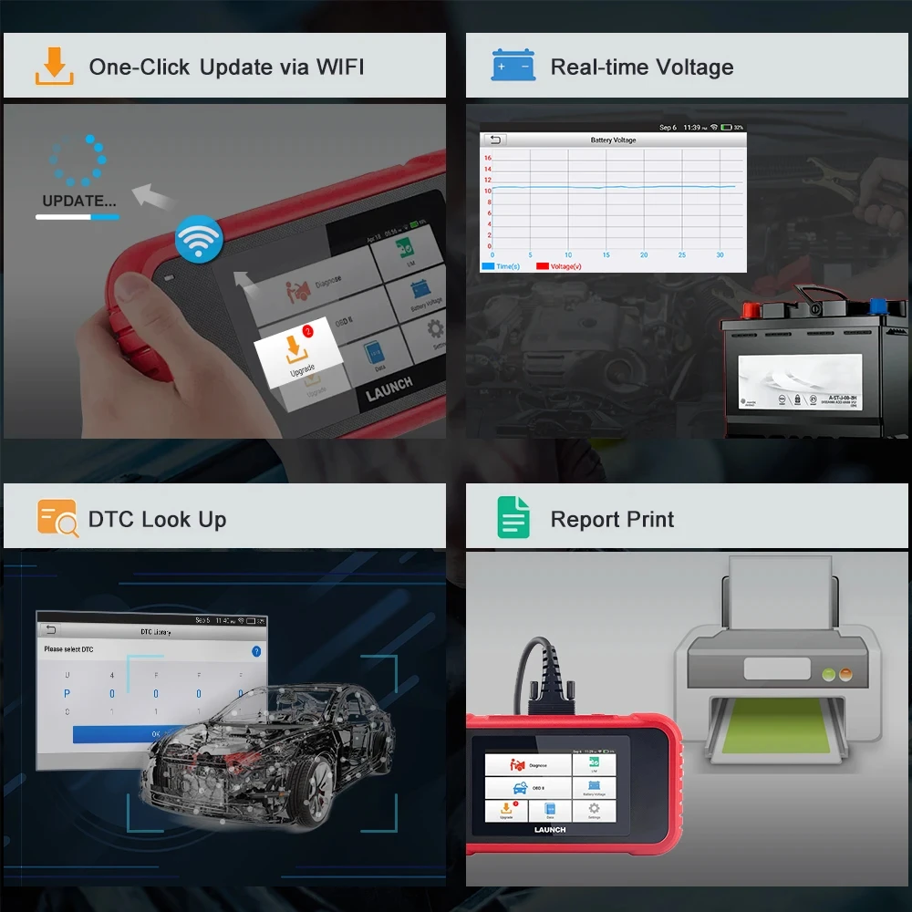 LAUNCH X431 CRP129E V2.0 ABS/SRS/TCM/ENG Diagnostic Tool Oil/EPB/TPMS/SAS/BMS/Throttle/Injector Service Free Update PK CRP129X