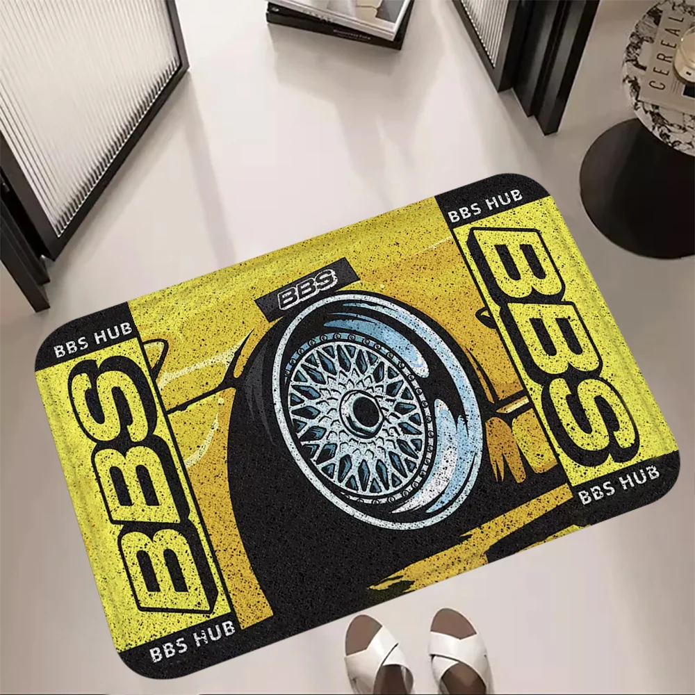 Doormats BBS Automative Components Wheel Hub Carpets Bedroom Mat Kitchen Floor Carpets Living Room Decor Bathmats Car Boot Rugs