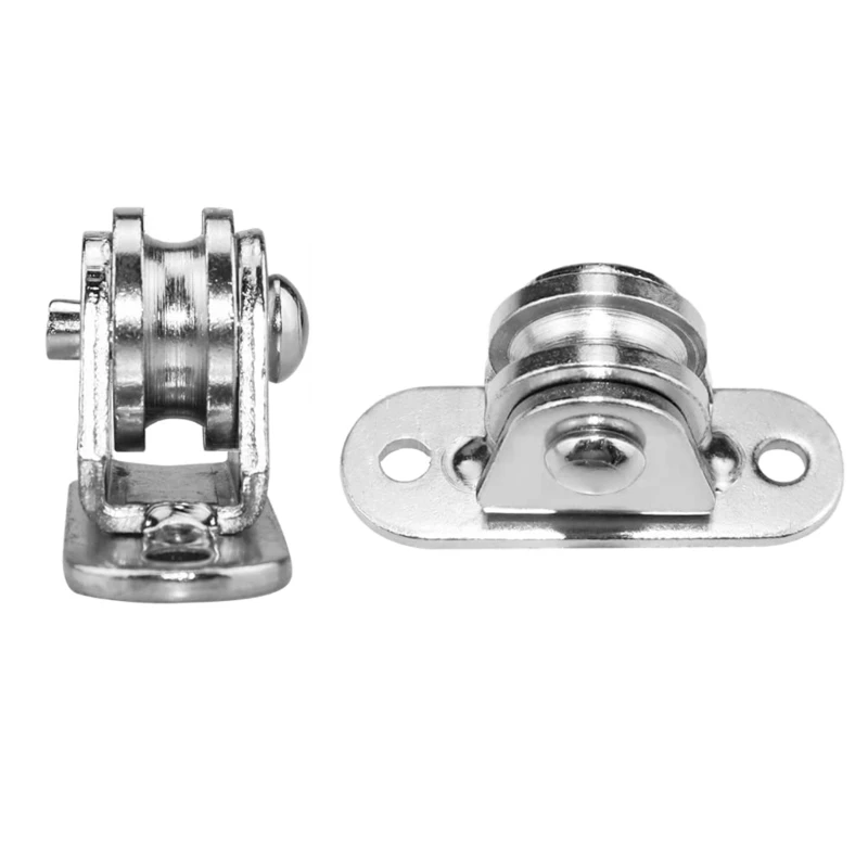 652F Quiet Bearing Cable Pulley Set Versatile Stainless Steel Cable Pulley Set Easy Installation Versatile Use 2pcs/set