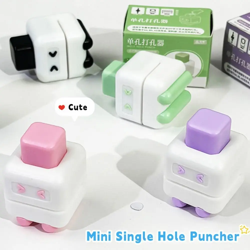 Mini Single Hole Puncher Portable Round Hole Punching Machine Labor-saving Design Paper Punch Circular Embosser For School