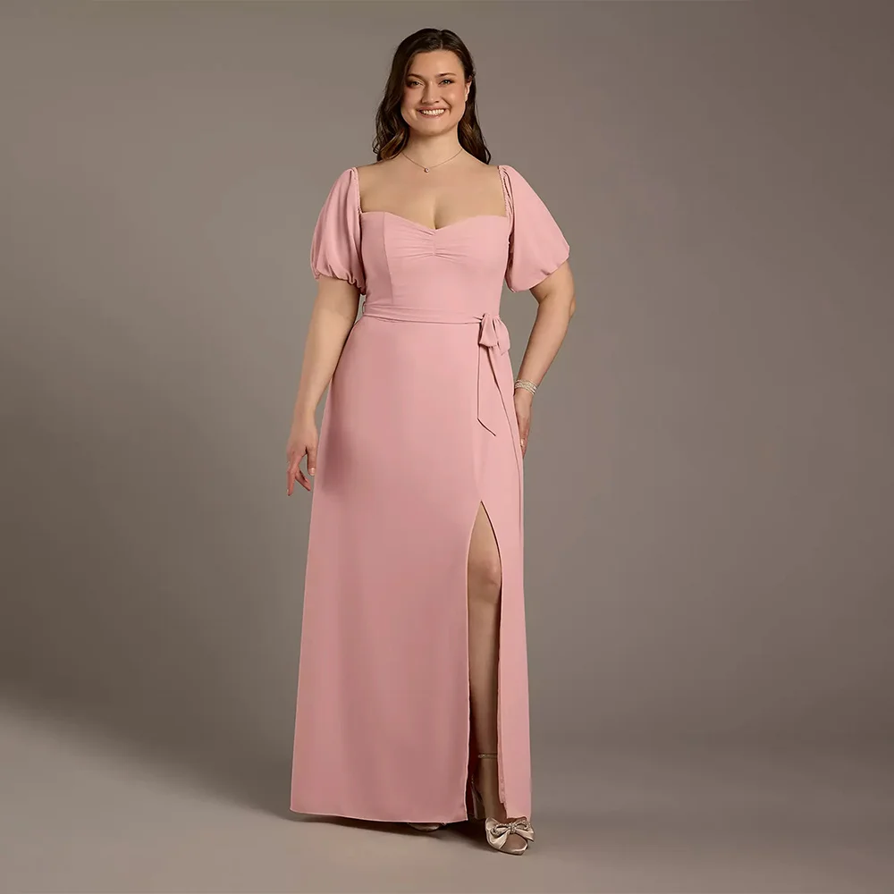 

Elegant Evening Dress Prom Dresses V-Neck Short Sleeve Side Split Formal Gown for Party Wedding Cocktail Graduation Customized