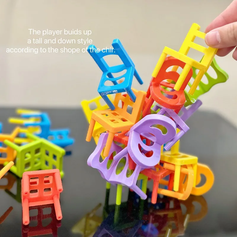 Cadeiras de empilhamento, brinquedos educativos, cadeiras de empilhamento de blocos de construção, brinquedos interativos de redução de estresse para reunião de pais e filhos