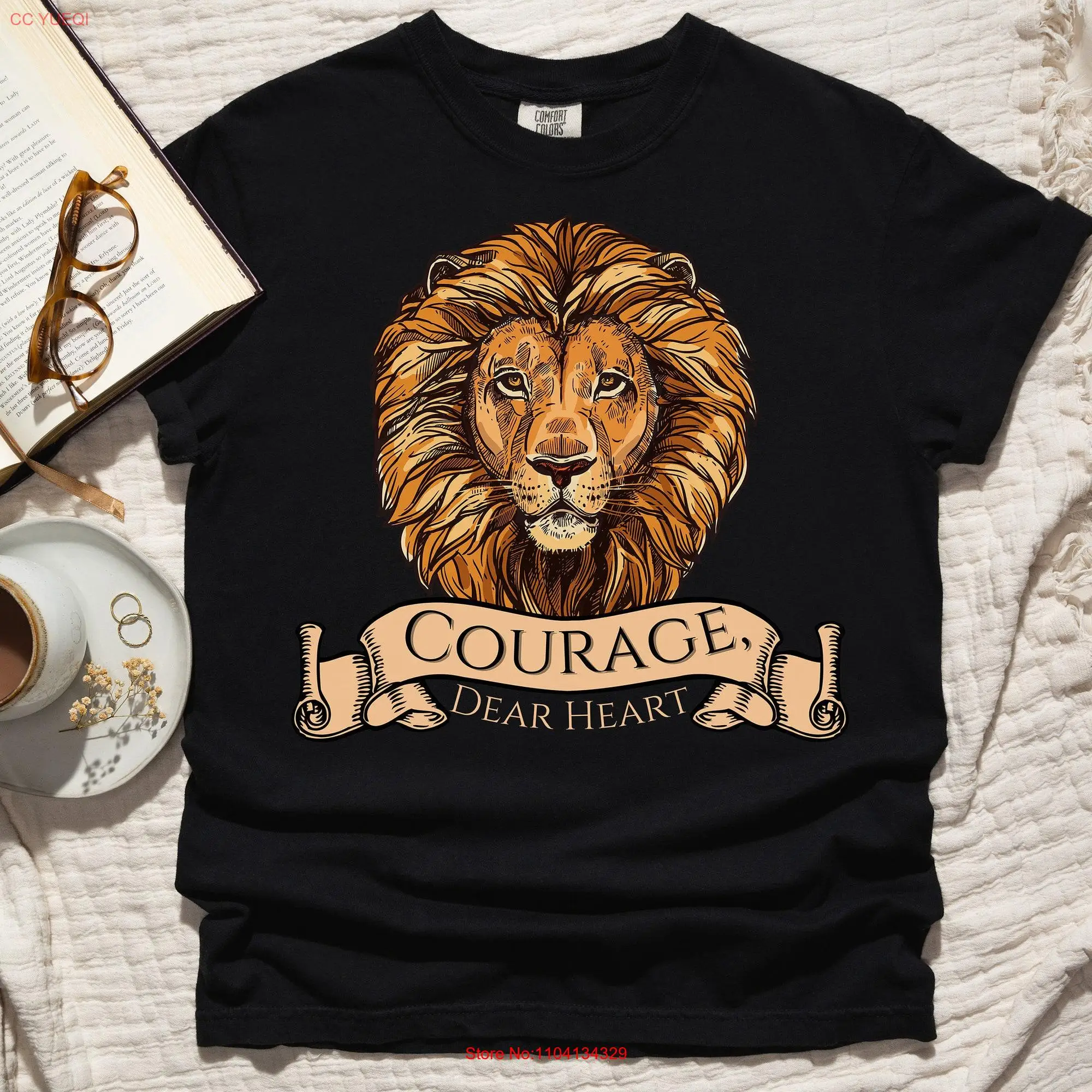 Aslan Courage Dear Heart T shirt Chronicles of Narnia Comfort Colors Oversized CS Lewis Fans Idea for Book Lovers