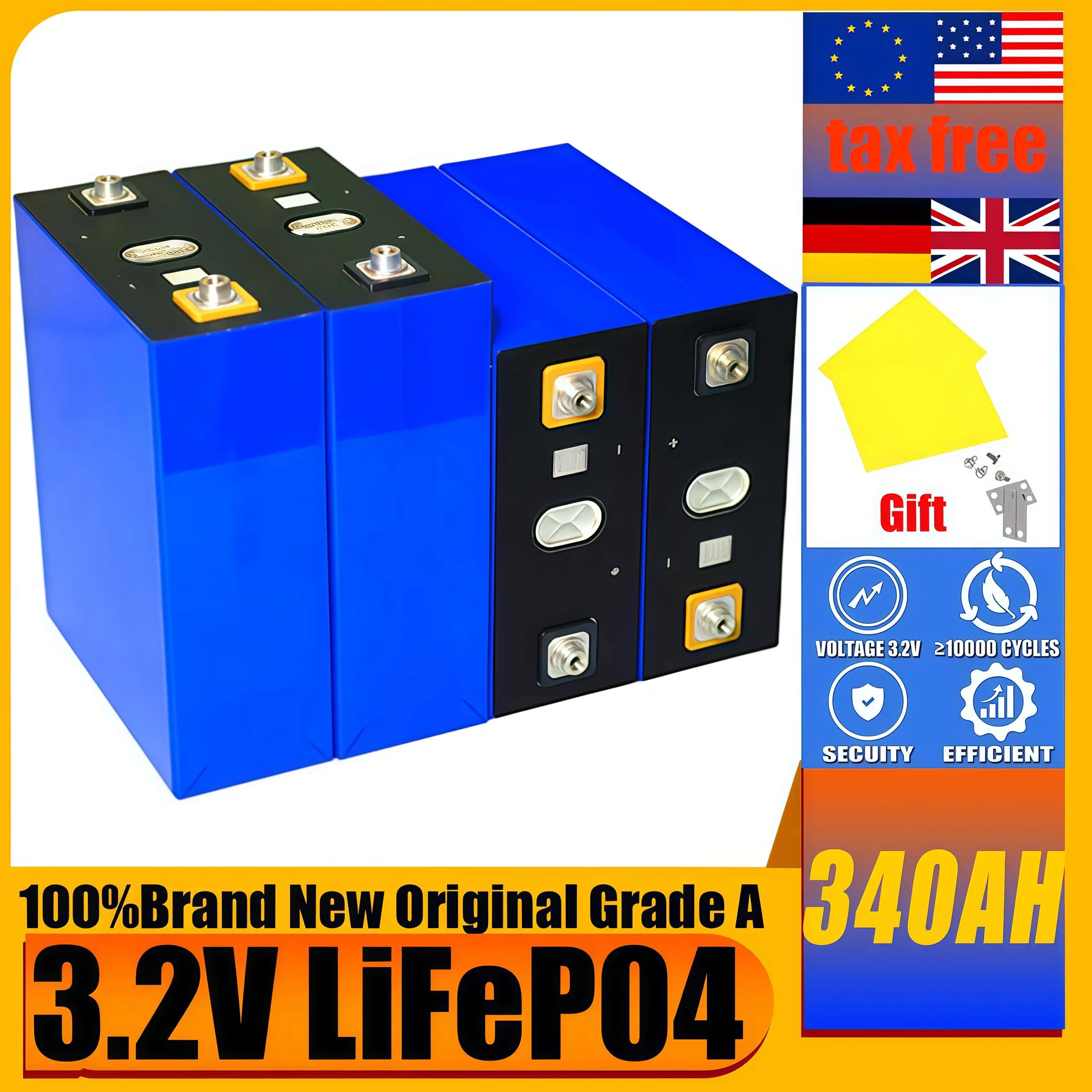 الصف أ 3.2 فولت 340 أمبير 320AH 280AH 32AH Lifepo4 بطارية قابلة للشحن لتقوم بها بنفسك 12 فولت 24 فولت 48 فولت RV EV قارب جولف الطاقة الشمسية التخييم واجب خالية #2