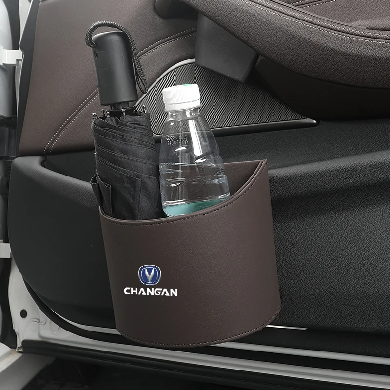 Leather Car Door Storage Organizer Trash Can Garbage Box For Changan CS75 CS35 CS15 CS55 CS95 CS85 CX70 EADO CX20 Alsvin