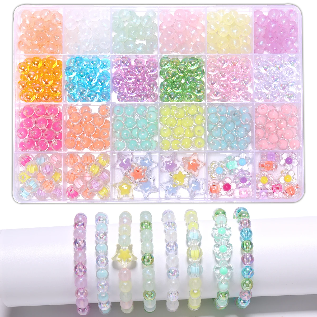 8mm Crystal Beads Bracelet Making Kit - Perfect for Women's Jewelry Making, Halloween, Eid Mubarak & Ramadan Decoration