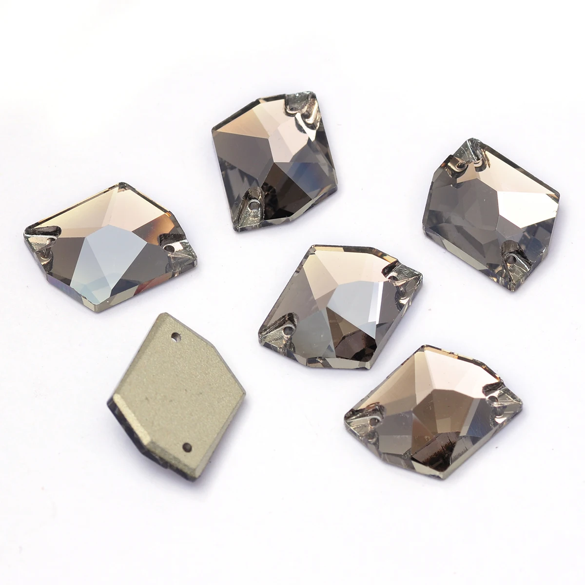 Pubrilex Sortierte Formen Satinfarbene Strasssteine Flache Rückseite Strass-Glassteine zum Aufnähen für Kleider- und Kleidungsdekorationen – Detail 7