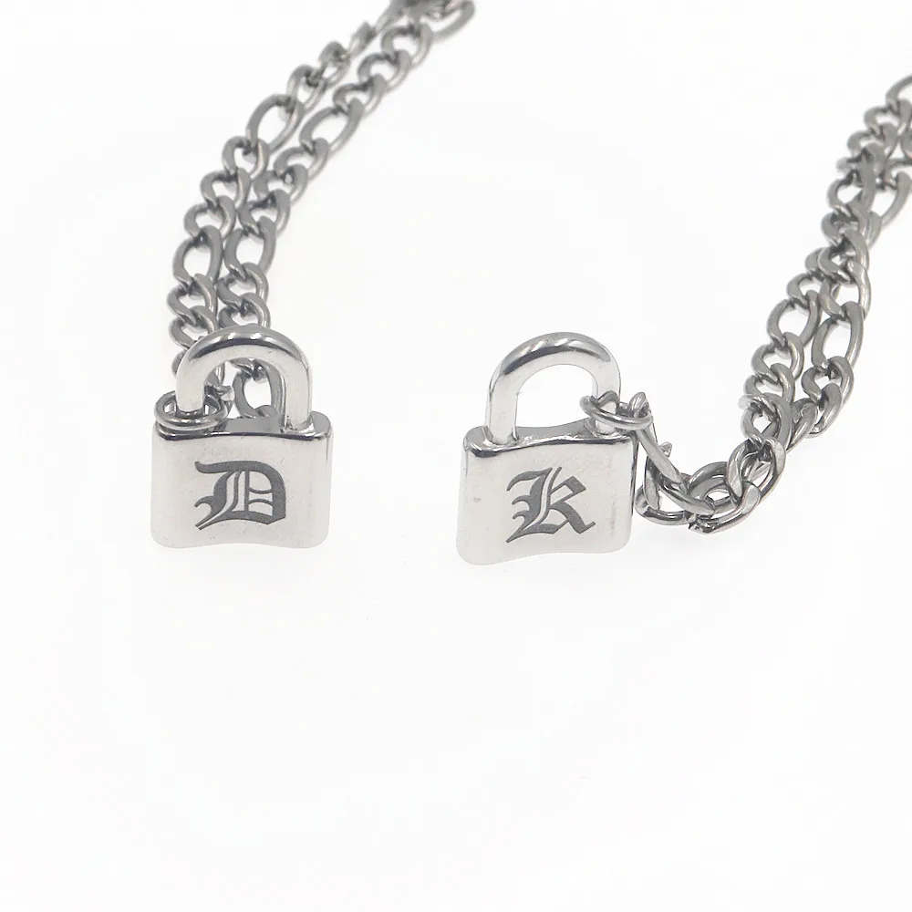 الهيب هوب قفل الخلخال سحر A-Z الإنجليزية القديمة رسالة الكاحل سوار الأولي الساق سلسلة القدم بيجو للنساء الرجال BFF مجوهرات